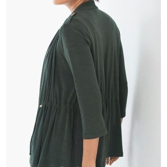 Chico's Travelers Utility Jacket Size Medium / 1 Olive Green Drawstring Stretch - Picture 7 of 10